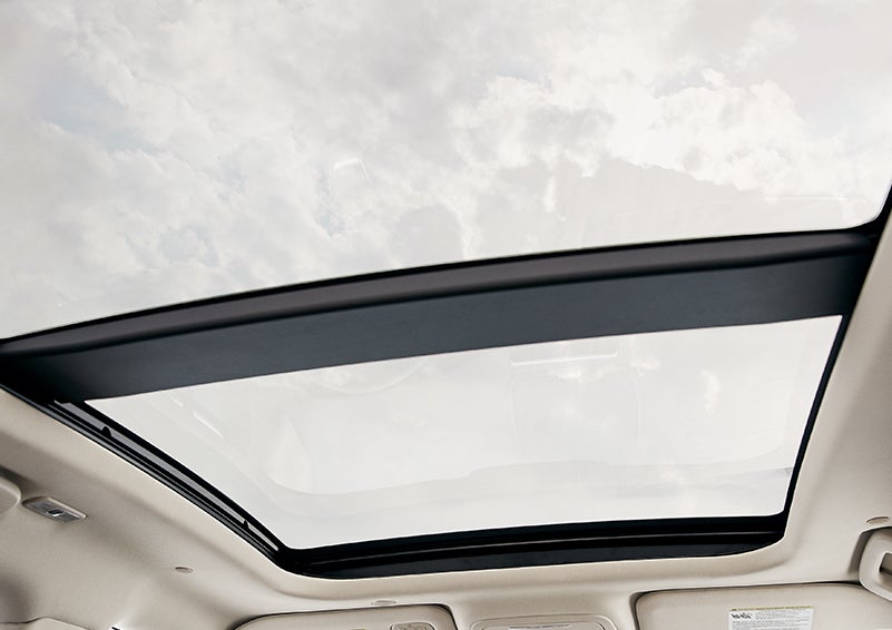 The available panoramic Vista Roof® is shown from inside a 2023 Lincoln Corsair® SUV. | Gates Lincoln in Richmond KY