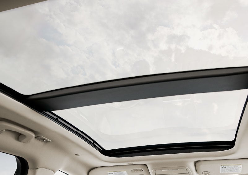 The available panoramic Vista Roof® is shown from inside a 2024 Lincoln Corsair® SUV. | Gates Lincoln in Richmond KY