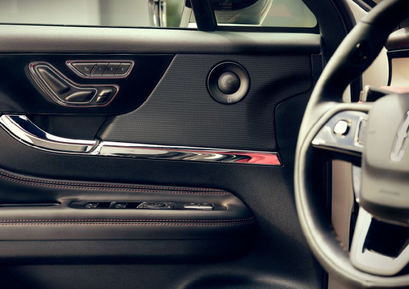 An audio speaker is shown in the driver's side door of a 2024 Lincoln Corsair® SUV. | Gates Lincoln in Richmond KY